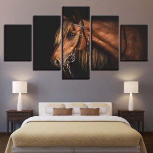 Fine Horse - Animal 5 Panel Canvas Art Wall Decor
