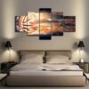 Fire Basketball 01 - Sport 5 Panel Canvas Art Wall Decor