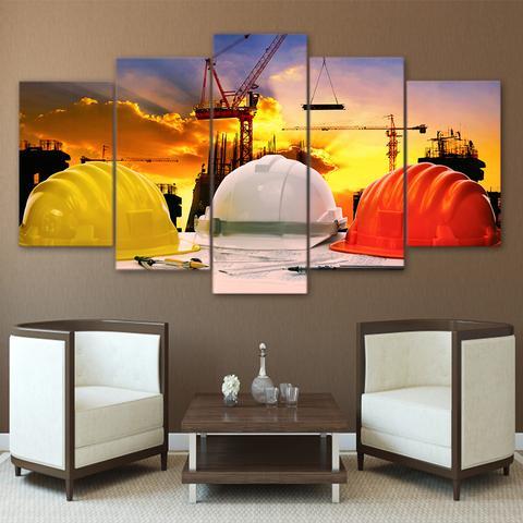 Fire Safety Cap - Abstract 5 Panel Canvas Art Wall Decor Fire Safety Cap - Abstract 5 Panel Canvas Art Wall Decor