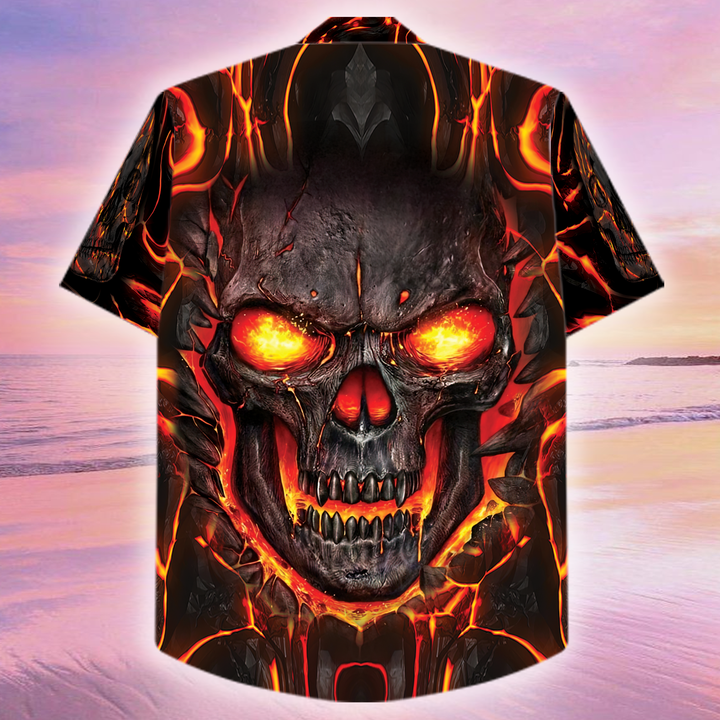 Fire Skull Hawaiian Shirt Fire Skull Hawaiian Shirt