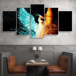 Firebird Phoenix - Abstract 5 Panel Canvas Art Wall Decor
