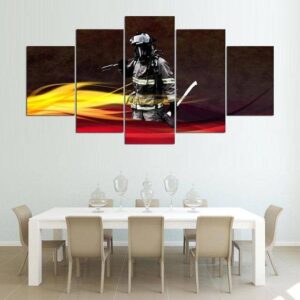 Firefighter 3 - Career 5 Panel Canvas Art Wall Decor