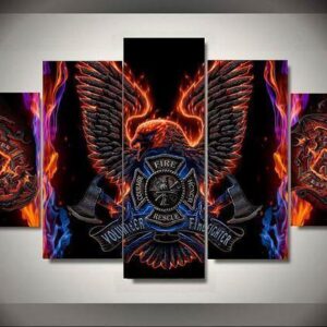 Firefighter 5 - Abstract 5 Panel Canvas Art Wall Decor