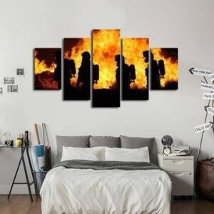 Firefighter 5 - Career 5 Panel Canvas Art Wall Decor
