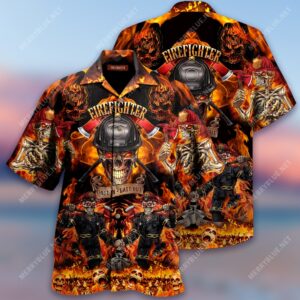 Firefighter First In Last Out All Over Print Hawaiian Shirt
