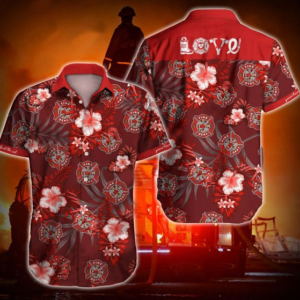 Firefighter Hawaiian Shirt Summer Button Up