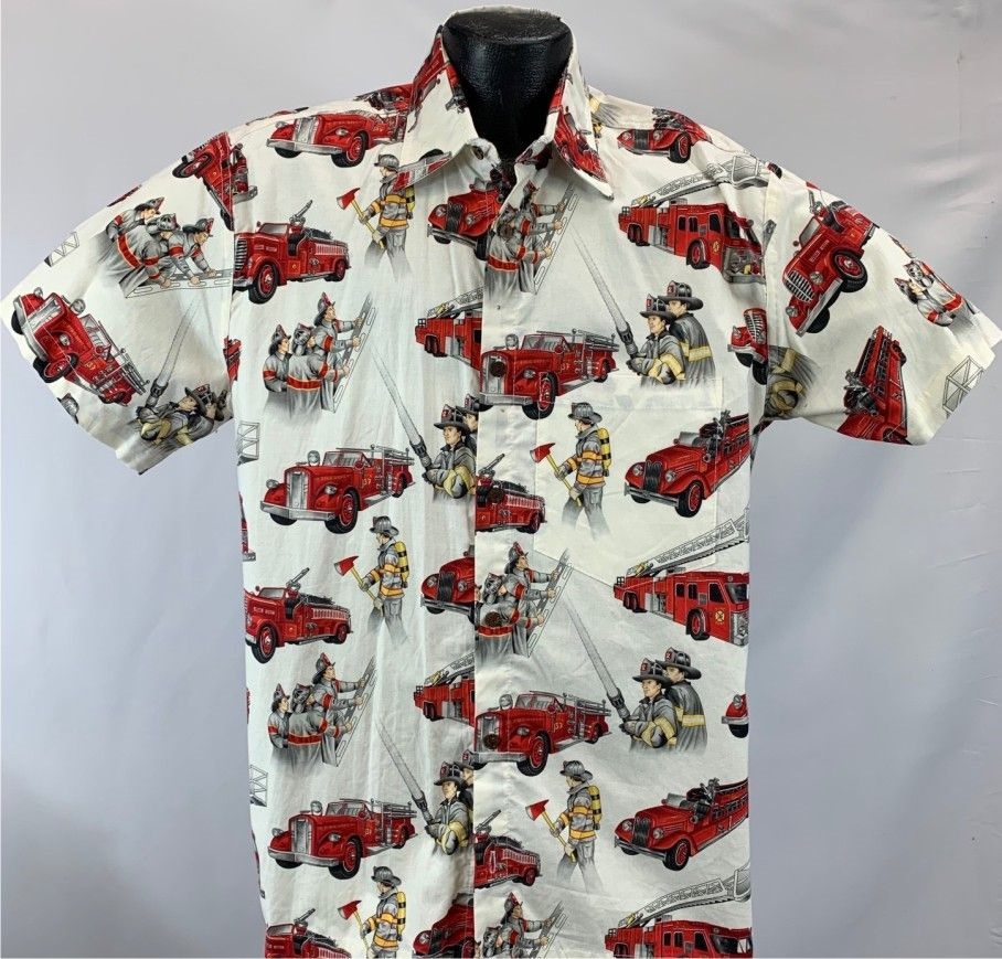 Firefighter Short Sleeve Hawaiian Shirt Firefighter Short Sleeve Hawaiian Shirt