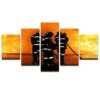 Firefighters Pushing Back - Career 5 Panel Canvas Art Wall Decor