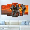Fireman Firefighting 01 - Career 5 Panel Canvas Art Wall Decor