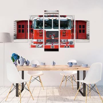 Firetruck Engine 1 - Automative 5 Panel Canvas Art Wall Decor Firetruck Engine 1 - Automative 5 Panel Canvas Art Wall Decor