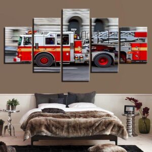 Firetruck - Automative 5 Panel Canvas Art Wall Decor