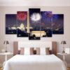 Fireworks White House Night - Nature 5 Panel Canvas Art Wall Decor