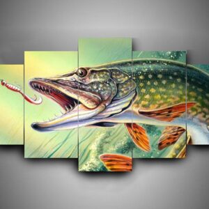 Fishing 1 - Fishing 5 Panel Canvas Art Wall Decor
