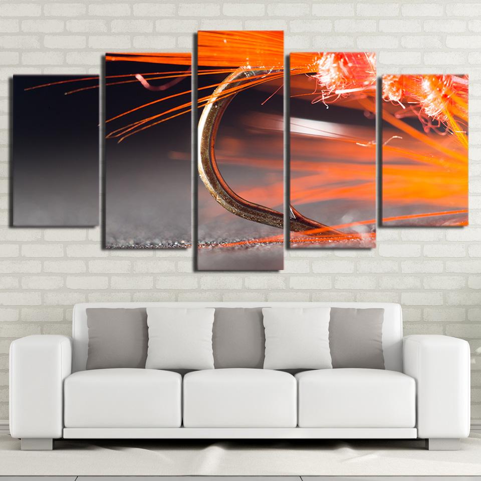 Fishing Hooks 1 - Fishing 5 Panel Canvas Art Wall Decor Fishing Hooks 1 - Fishing 5 Panel Canvas Art Wall Decor
