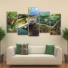 Fishing big Fish - Fishing 5 Panel Canvas Art Wall Decor