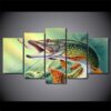 Fishing - Abstract 5 Panel Canvas Art Wall Decor