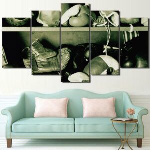 Fitness Boxing Gloves - Sport 5 Panel Canvas Art Wall Decor