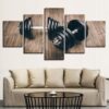 Fitness Gym Sports Dumbbells - Sport 5 Panel Canvas Art Wall Decor