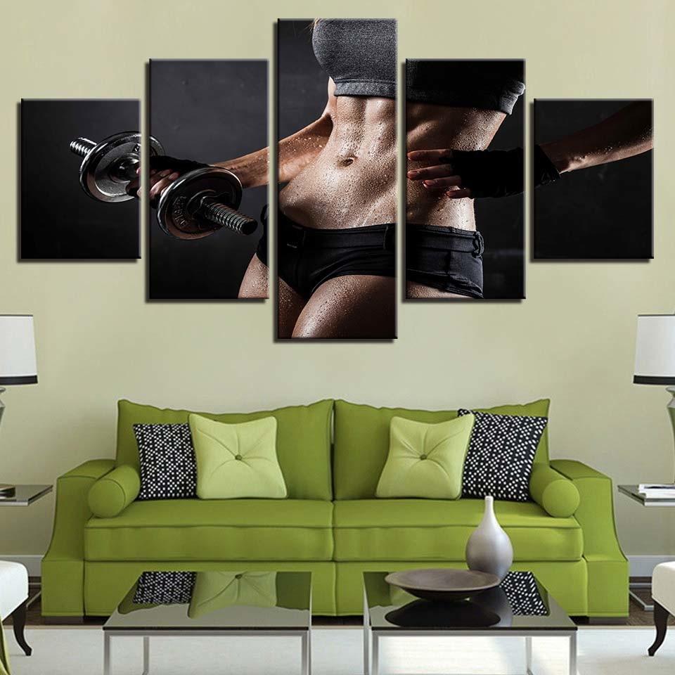 Fitness Movement 1 - Sport 5 Panel Canvas Art Wall Decor Fitness Movement 1 - Sport 5 Panel Canvas Art Wall Decor
