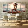 Fitness Run Sunshine - Sport 5 Panel Canvas Art Wall Decor