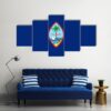 Flag Of Guam - Abstract 5 Panel Canvas Art Wall Decor