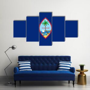 Flag Of Guam - Abstract 5 Panel Canvas Art Wall Decor
