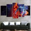 Flame Figures 1 - Abstract 5 Panel Canvas Art Wall Decor