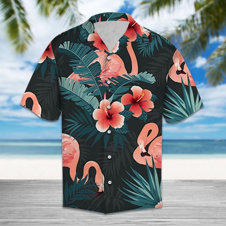 Flamingo Tropical Hawaiian Shirt Summer Button Up Flamingo Tropical Hawaiian Shirt Summer Button Up