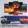 Flash 6 - DC 5 Panel Canvas Art Wall Decor