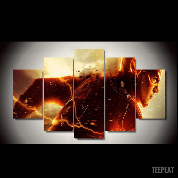 Flash Running DC - 5 Panel Canvas Art Wall Decor Flash Running DC - 5 Panel Canvas Art Wall Decor