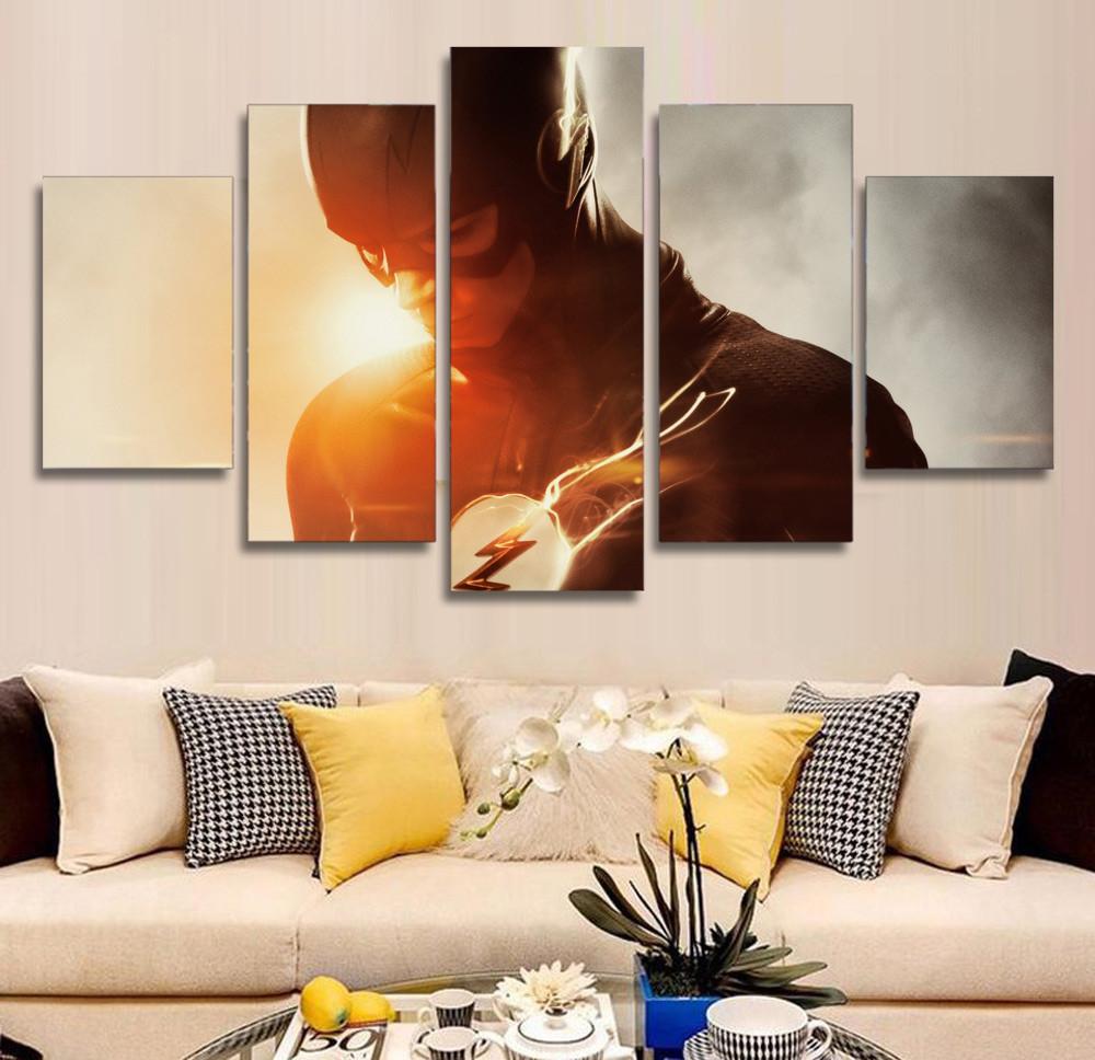 Flash - Dc 5 Panel Canvas Art Wall Decor Flash - Dc 5 Panel Canvas Art Wall Decor