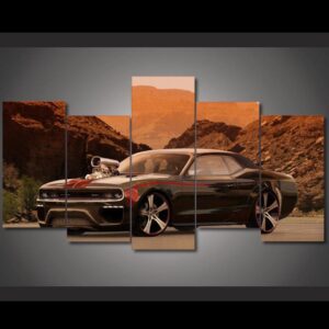 Flashy Muscle Sports Car - Automative 5 Panel Canvas Art Wall Decor
