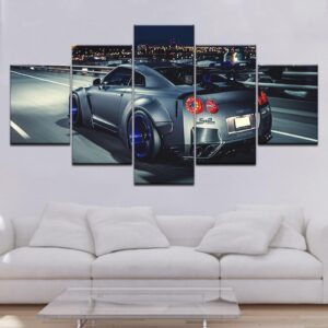 Flashy Nissan GTR Sports 01 - Automative 5 Panel Canvas Art Wall Decor