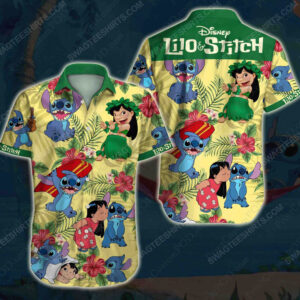 Floral Lilo And Stitch Disney Cartoon Hawaiian Shirt