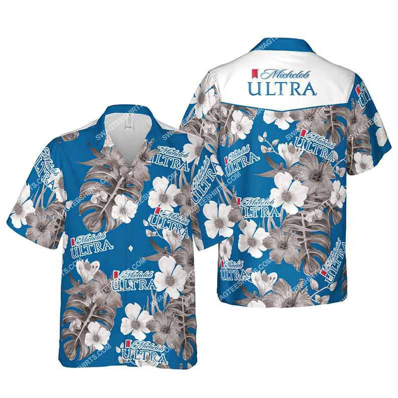 Floral Michelob Ultra Beer Summer Vacation Hawaiian Shirt Floral Michelob Ultra Beer Summer Vacation Hawaiian Shirt