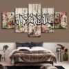 Floral Muslim - Religion 5 Panel Canvas Art Wall Decor