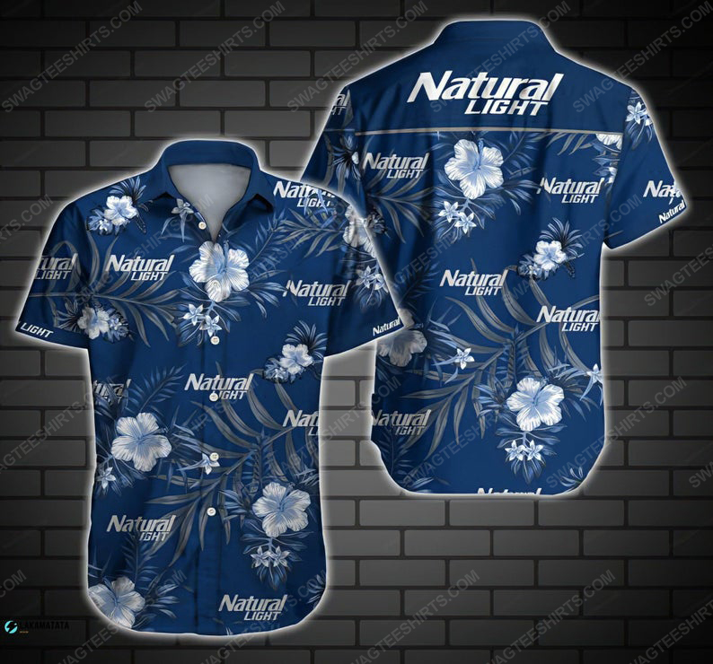 Floral Natural Light Beer Summer Vacation Hawaiian Shirt Floral Natural Light Beer Summer Vacation Hawaiian Shirt
