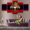 Florida Panthers Logo Hockey - Sport 5 Panel Canvas Art Wall Decor