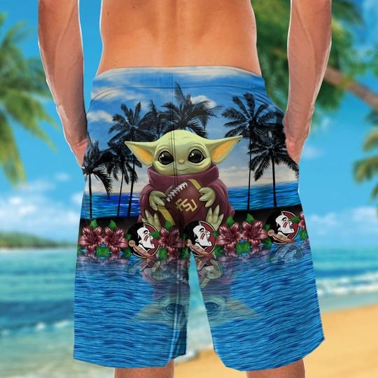 Florida State Seminoles And Baby Yoda Hawaiian Shirt Short Florida State Seminoles And Baby Yoda Hawaiian Shirt Short