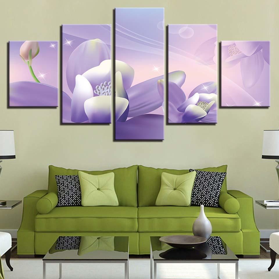 Flower 35 - Nature 5 Panel Canvas Art Wall Decor Flower 35 - Nature 5 Panel Canvas Art Wall Decor