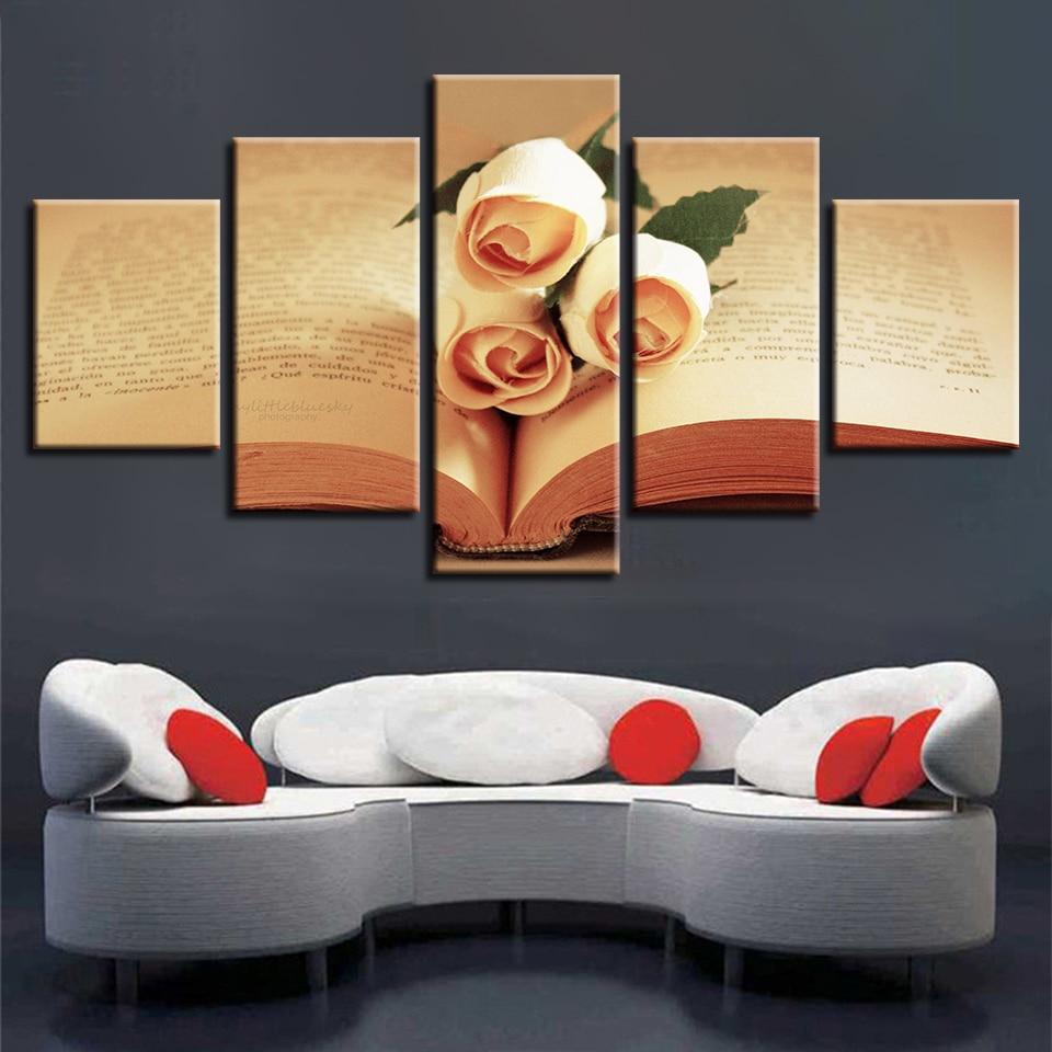 Flower 52 - Nature 5 Panel Canvas Art Wall Decor Flower 52 - Nature 5 Panel Canvas Art Wall Decor
