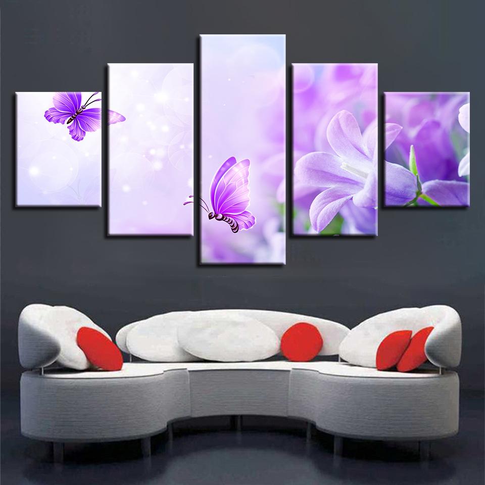 Flower 59 - Nature 5 Panel Canvas Art Wall Decor Flower 59 - Nature 5 Panel Canvas Art Wall Decor
