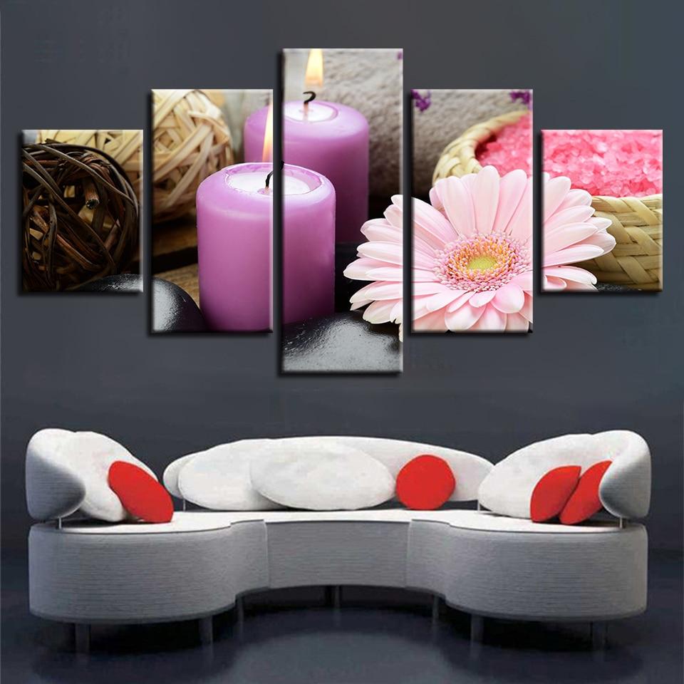 Flower 60 - Nature 5 Panel Canvas Art Wall Decor Flower 60 - Nature 5 Panel Canvas Art Wall Decor