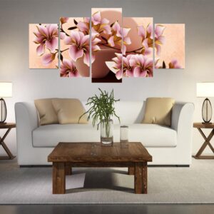 Flower 65 - Nature 5 Panel Canvas Art Wall Decor