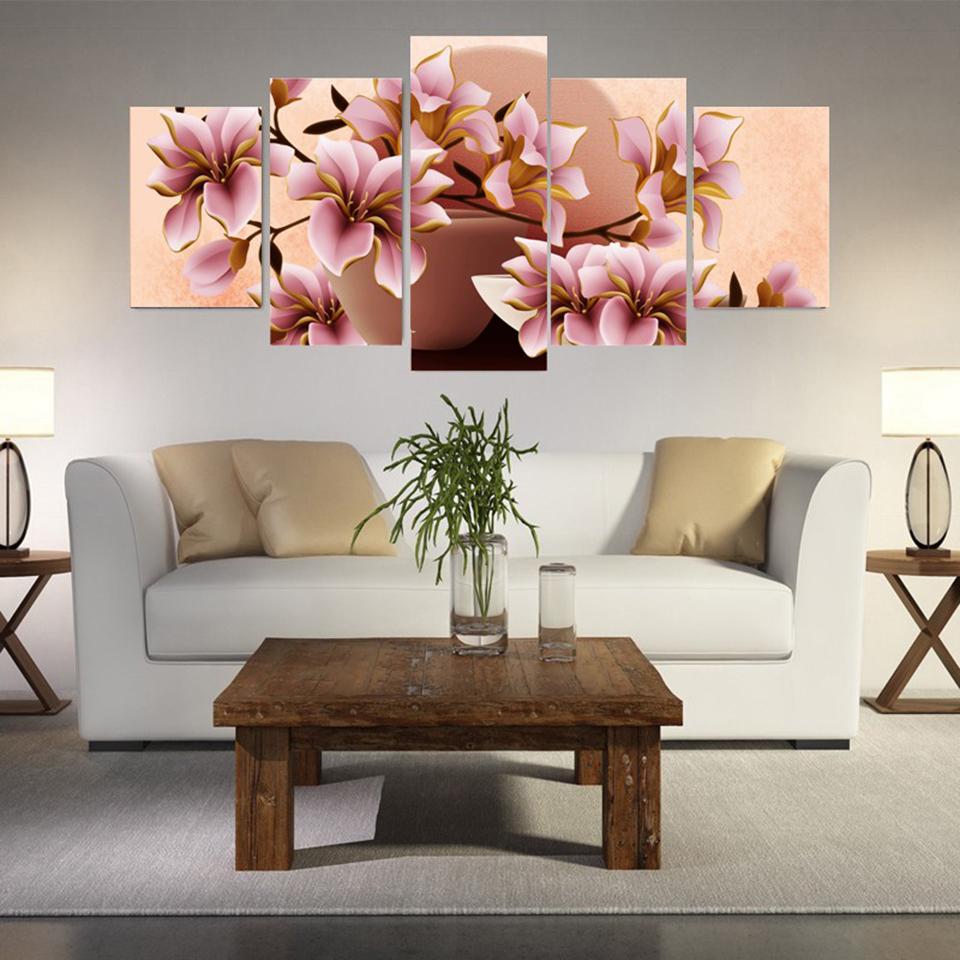 Flower 65 - Nature 5 Panel Canvas Art Wall Decor Flower 65 - Nature 5 Panel Canvas Art Wall Decor