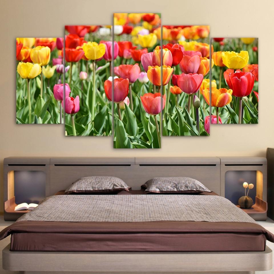 Flower 66 - Nature 5 Panel Canvas Art Wall Decor Flower 66 - Nature 5 Panel Canvas Art Wall Decor
