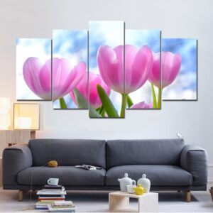 Flower 69 - Nature 5 Panel Canvas Art Wall Decor