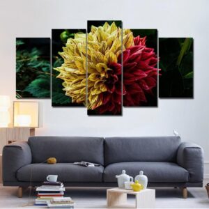 Flower 71 - Nature 5 Panel Canvas Art Wall Decor