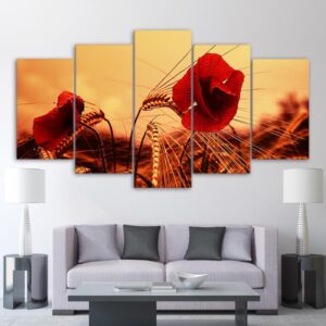 Flower 73 - Nature 5 Panel Canvas Art Wall Decor