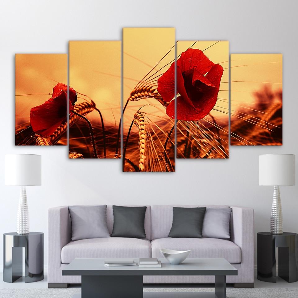 Flower 73 - Nature 5 Panel Canvas Art Wall Decor Flower 73 - Nature 5 Panel Canvas Art Wall Decor